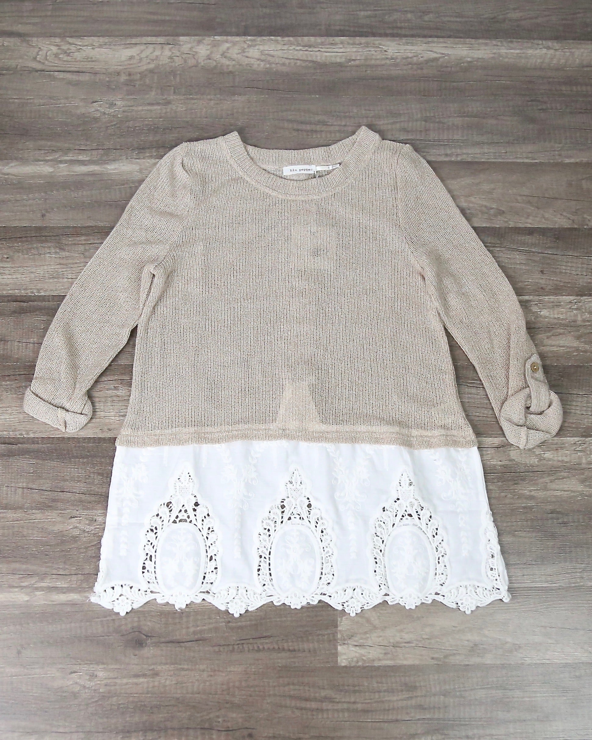 Lace sales bottom sweater