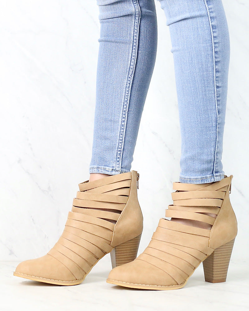 Strappy ankle outlet booties