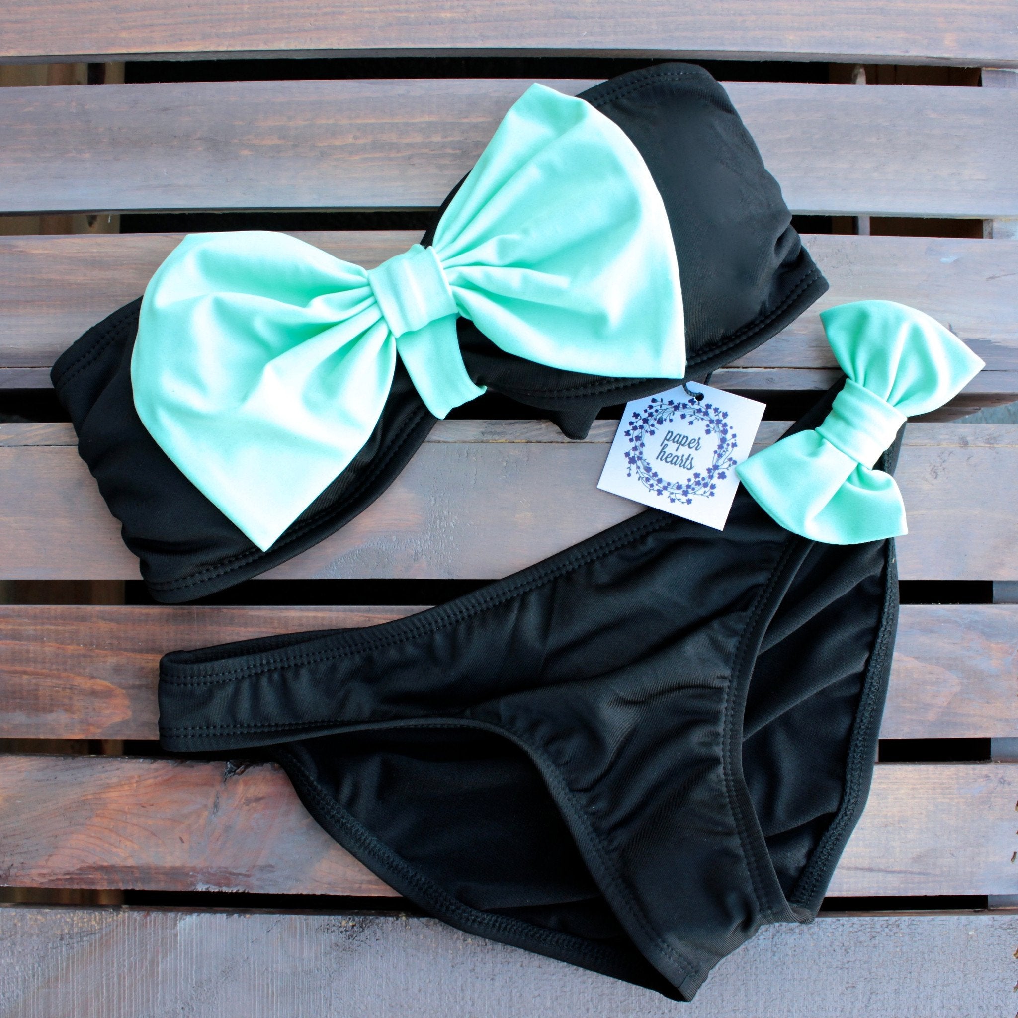 Black bow bathing suit online