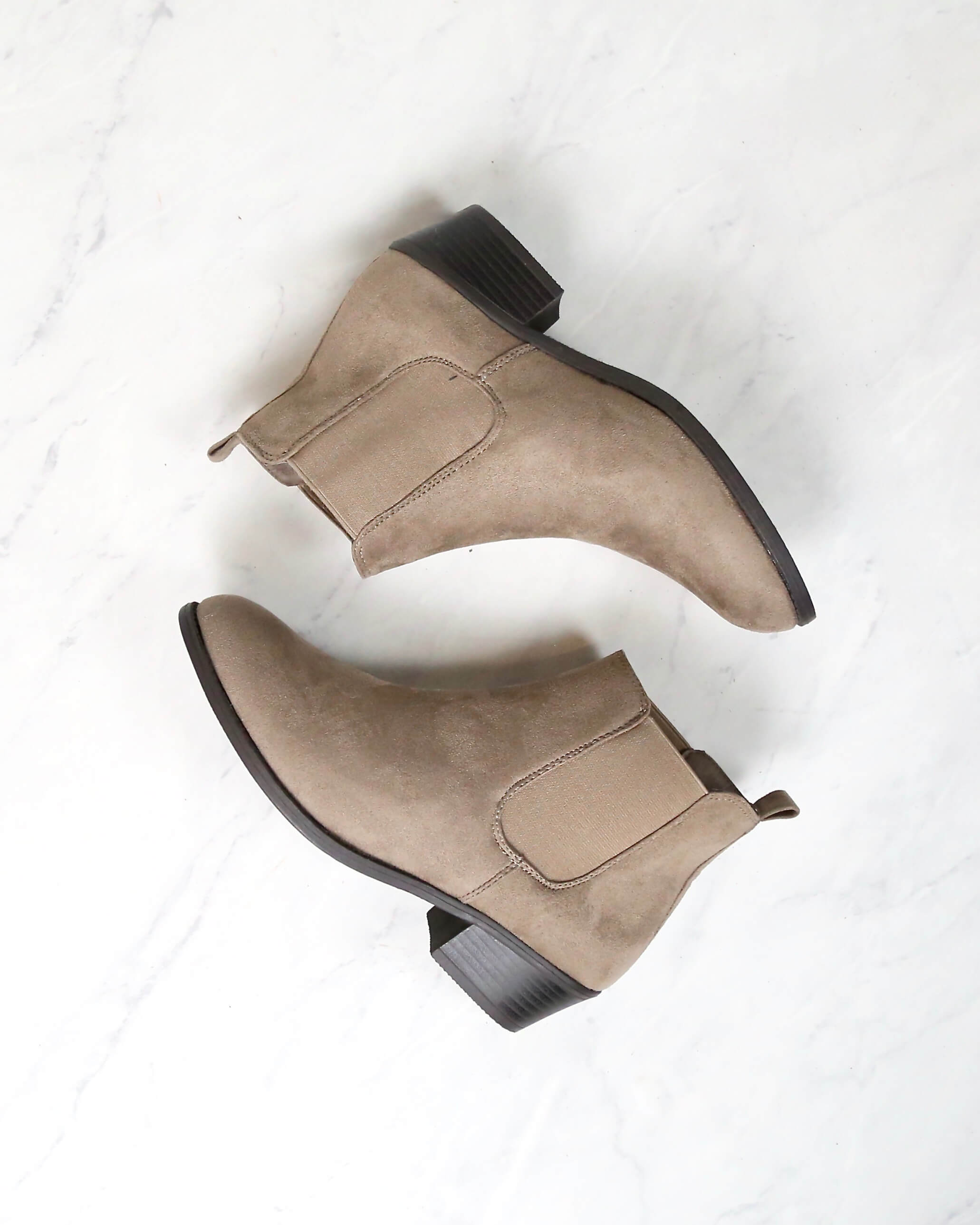 Buy LIGHT BROWN SUEDE SLIP-ON LOW ANKLE BOOTS for Women Online in