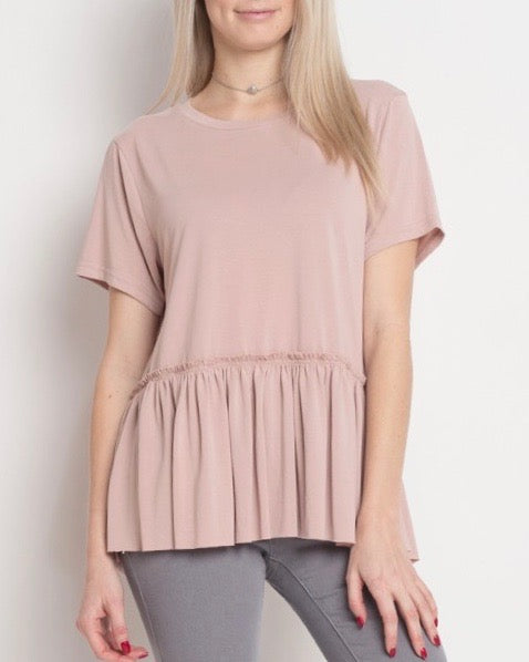 Dreamers - Dainty Peplum Top in Pink