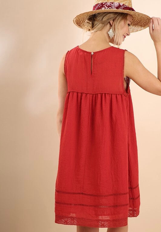 Scarlet Pleated Dress