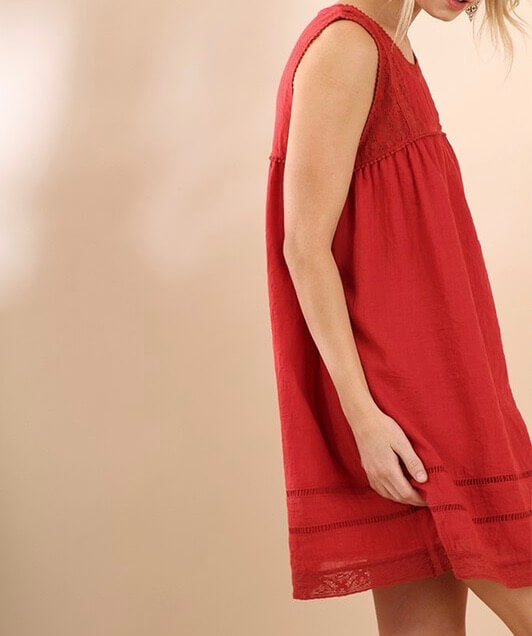 Scarlet Pleated Dress