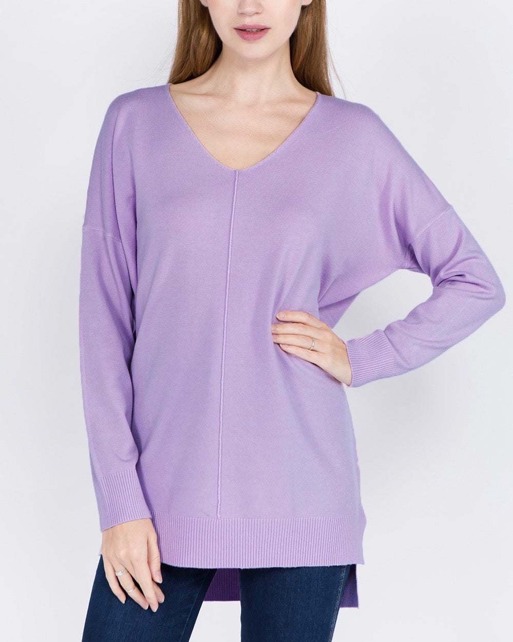 Dreamers - Front Seam V-Neck Sweater in More Colors