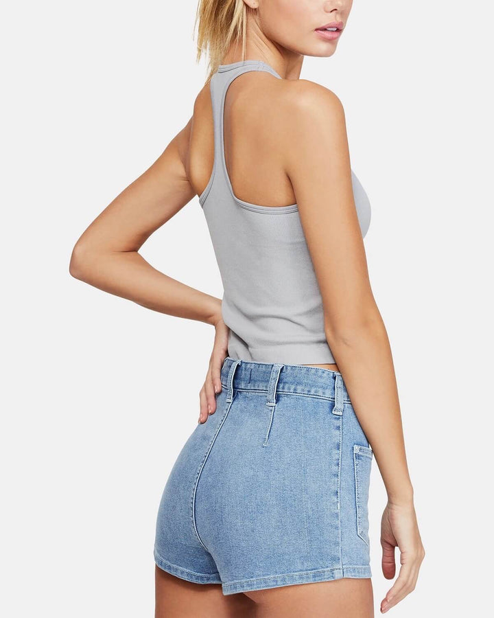 Free People Hayley Brami Crop Tank Top in Grey