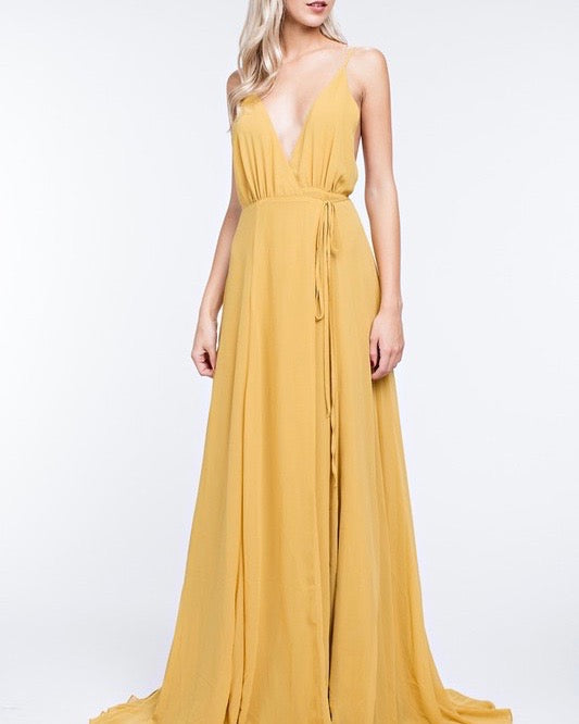 Honey Punch - Summer Affair Maxi Dress in Gold