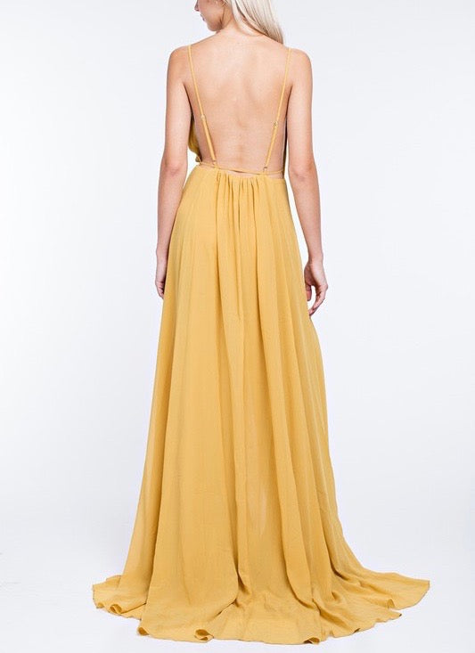 Honey Punch - Summer Affair Maxi Dress in Gold