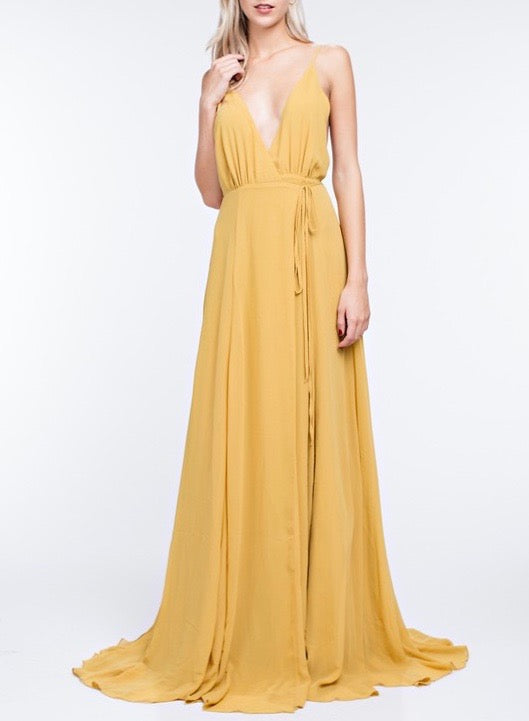 Honey Punch - Summer Affair Maxi Dress in Gold