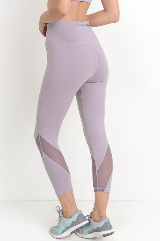 Final Sale - Active Hearts - Wave Mesh High Waist Sports Leggings in Lavender