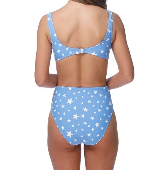 Seeing Stars - Front Knot One Piece Bikini - Blue