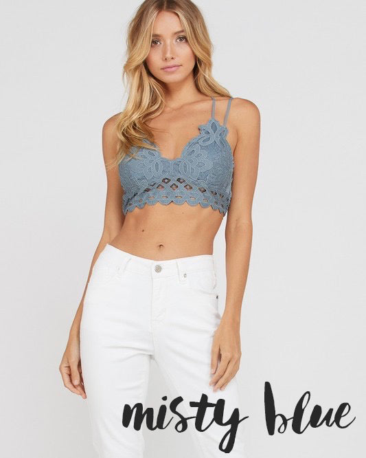 Double Strap Scalloped Lace Bralette - More Colors