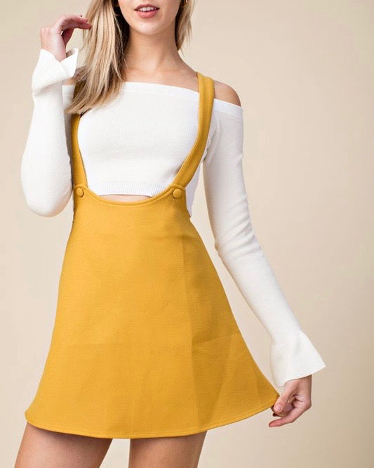 Honey Belle - Overall Skater Dress in Yellow