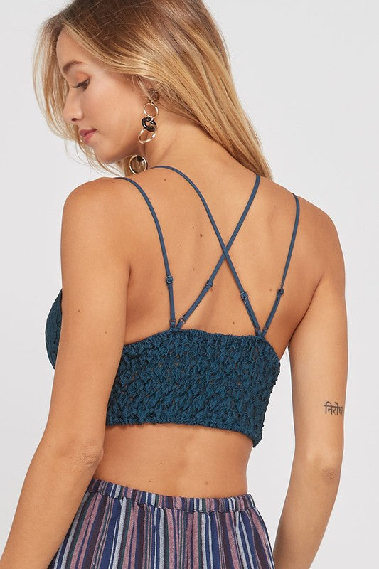 Halter Scalloped Lace 3-Strap Back Bralette in More Colors – Shop Hearts
