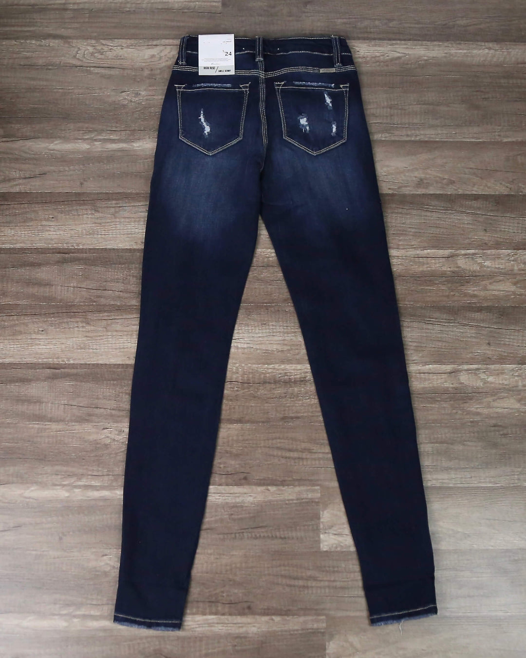 Gemma Faded Medium Wash High Rise Distressed Skinny Jeans