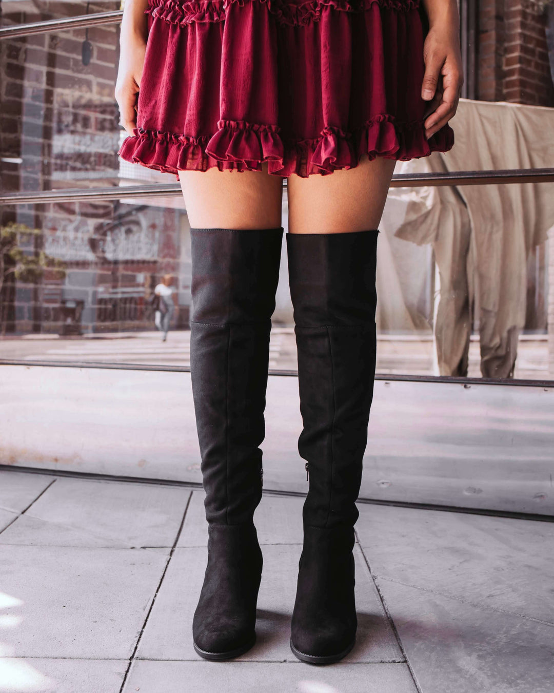 Aspire Lace-Up Over The Knee Boot - Black