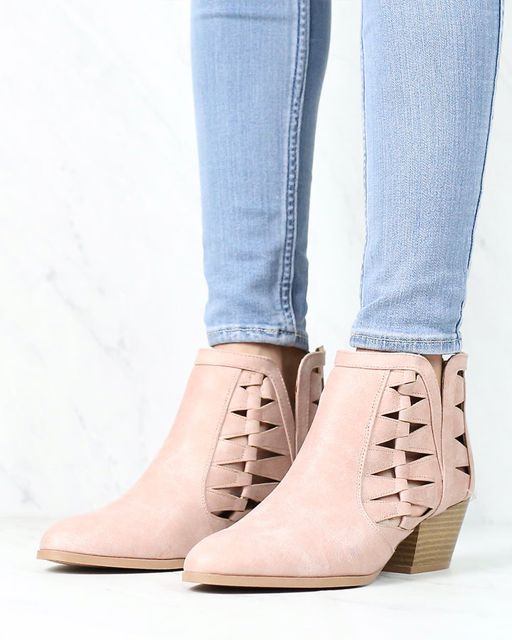 Alesso Chunky Stacked Heel Cut Out Bootie in More Colors