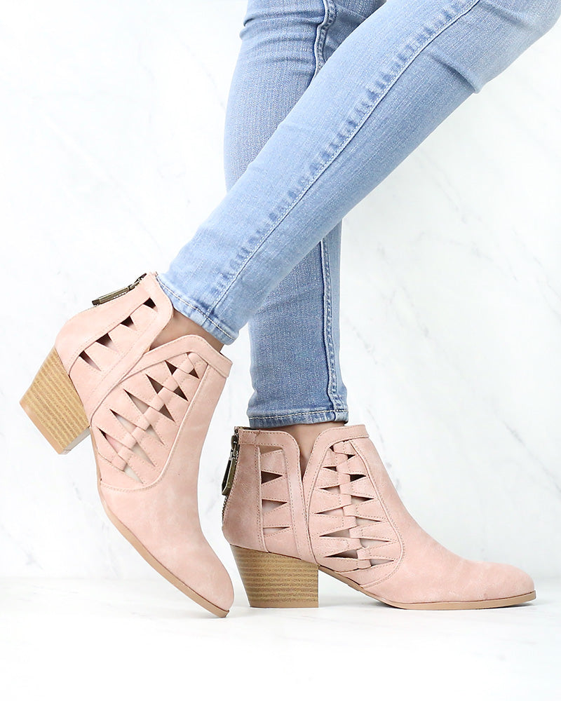 Alesso Chunky Stacked Heel Cut Out Bootie in More Colors