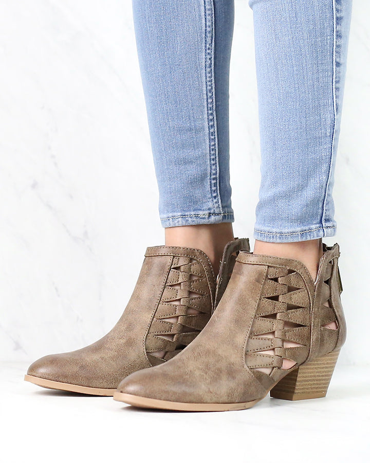 Alesso Chunky Stacked Heel Cut Out Bootie in More Colors