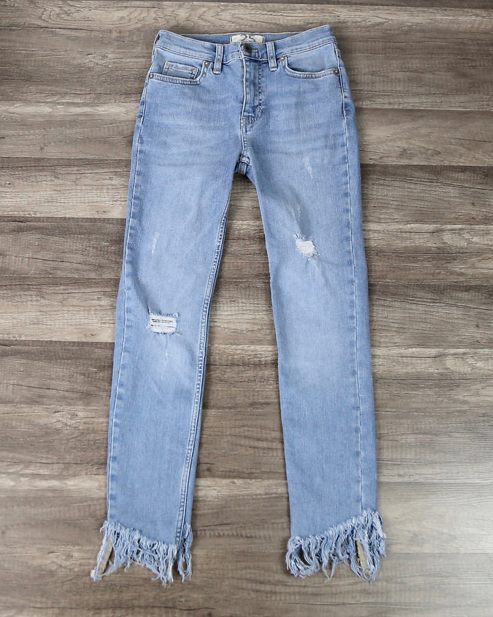 Free People - Great Heights Frayed Skinny Jeans in Regal Blue