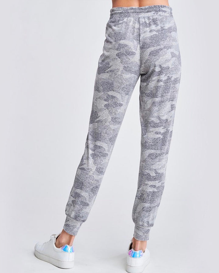 Camo Print Lounge Wear Set - Grey