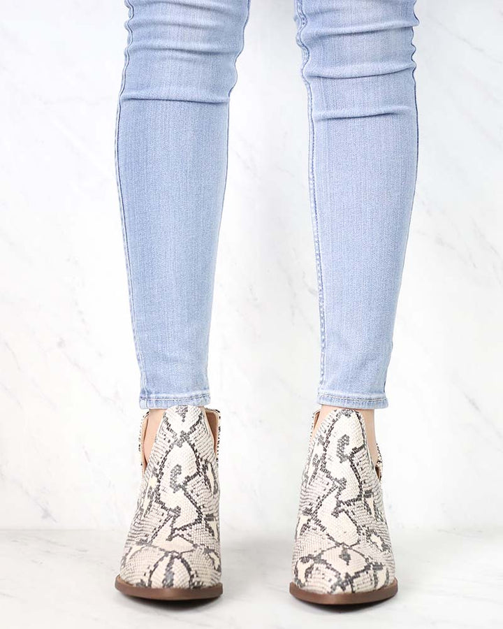 Chinese Laundry - Caring Snake Print Ankle Booties