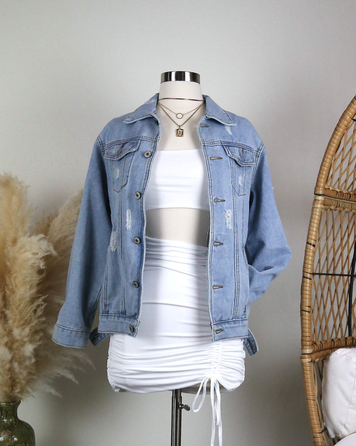 oversized - distressed - denim jacket - trucker jacket - basic