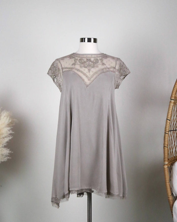 Embellished Trapeze Dress - More Colors