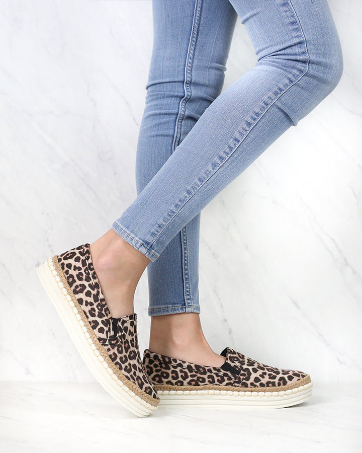 Going Somewhere Leopard Print Slip On Sneakers