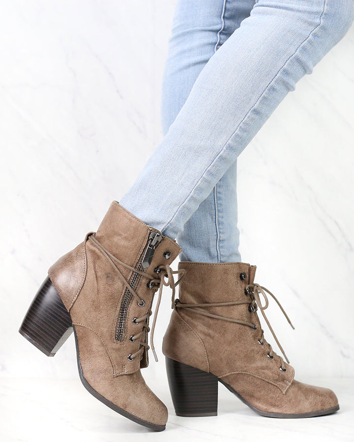 High Road Suede Heel Ankle Boots in More Colors