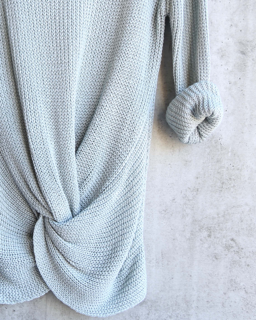 Final Sale - Dreamers - Lightweight Knot Front Pullover in Blue