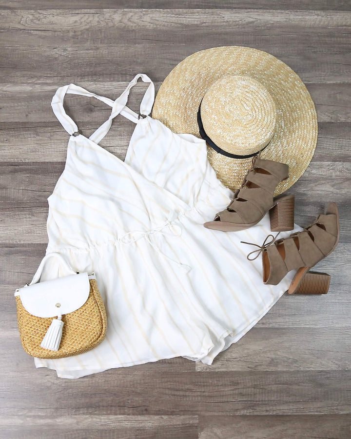 The Jetset Diaries - El Dorado Tan Striped Romper