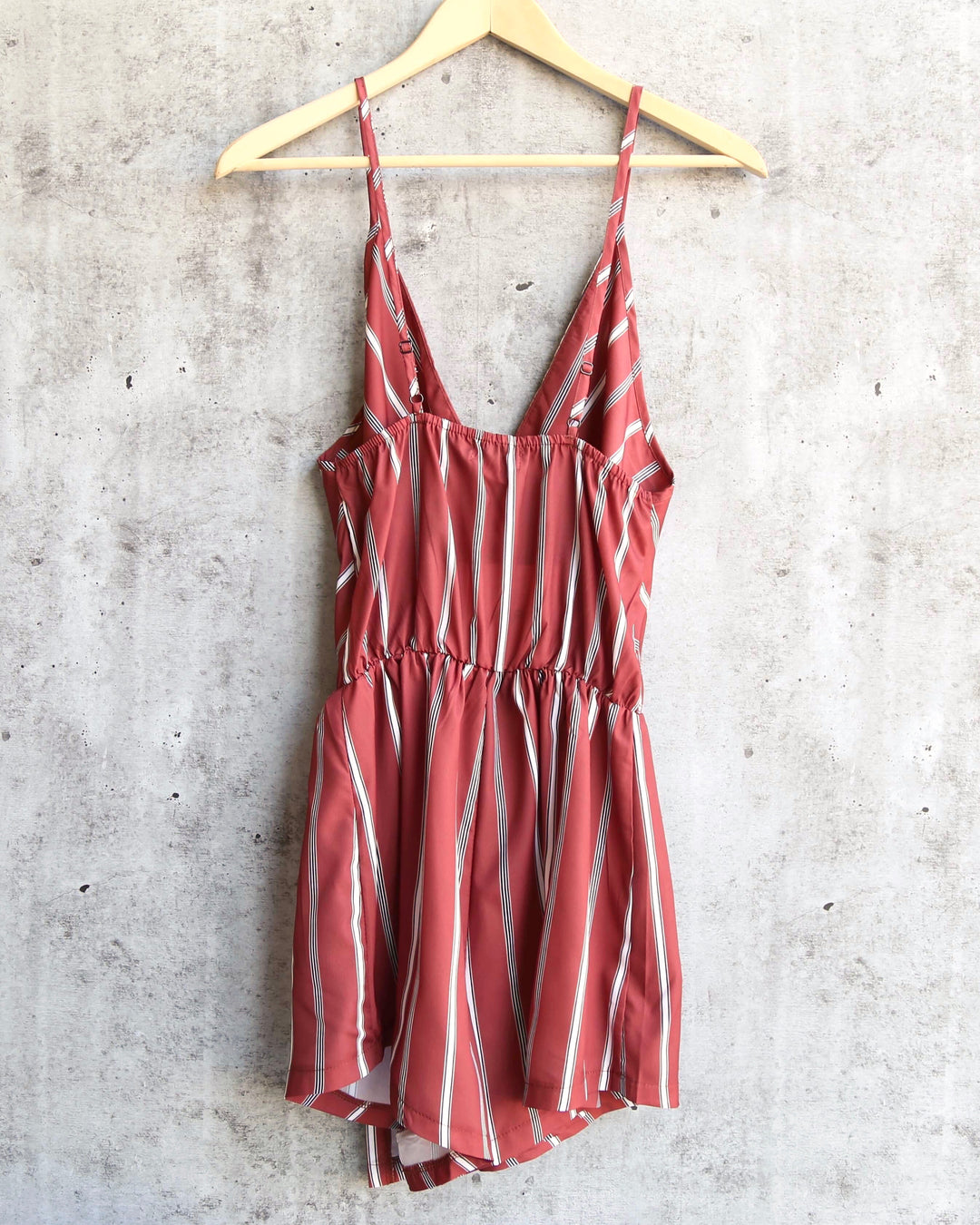 Reverse - Natalie Romper in Dusty Pink/Stripe