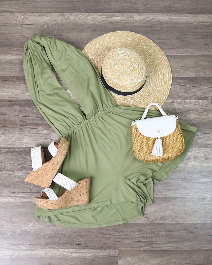 Independent Woman Multi Wear Romper in Olive