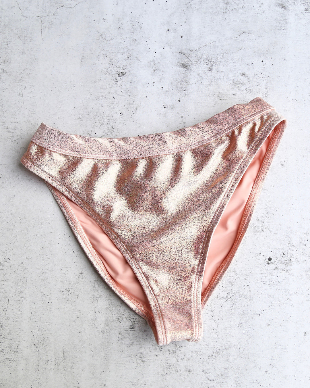 Olivia Metallic Banded High Waist High Cut Cheeky Bottoms in More Colors