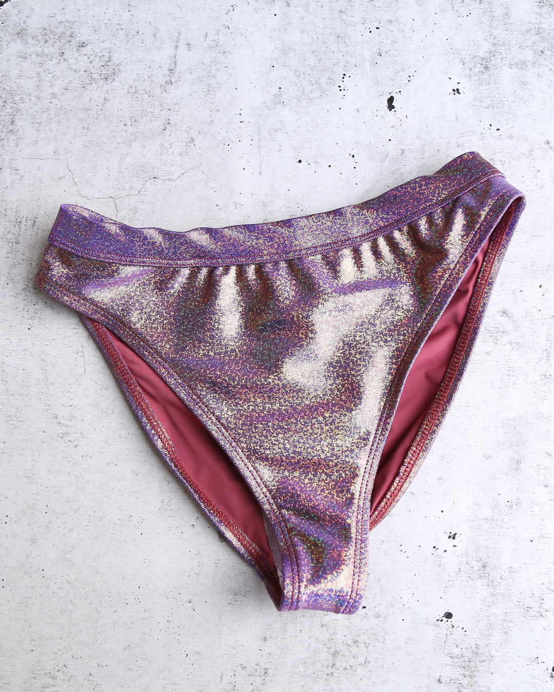 Olivia Metallic Banded High Waist High Cut Cheeky Bottoms in More Colors