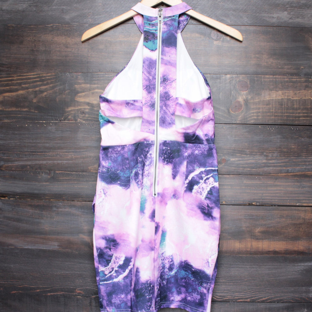 dahlia abstract print bodycon dress - shophearts - 2