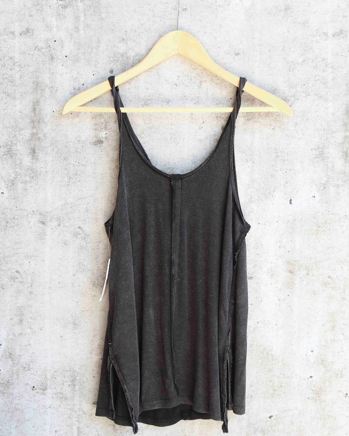 Free People - Scarlett Tank in Washed Black