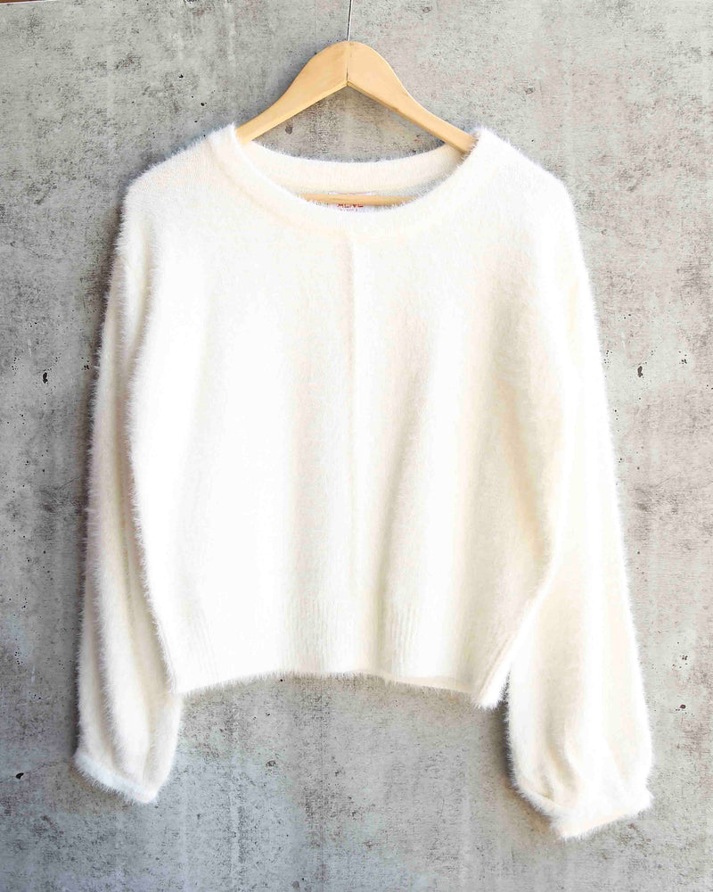 Fuzzy Cropped Sweater in More Colors – Shop Hearts