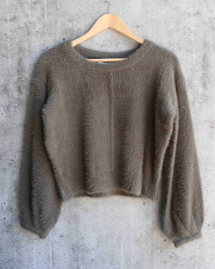 Fuzzy Cropped Sweater in More Colors