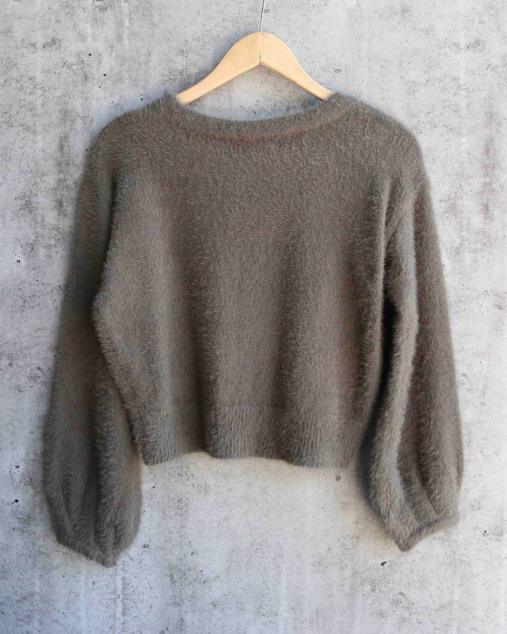 Fuzzy Cropped Sweater in More Colors