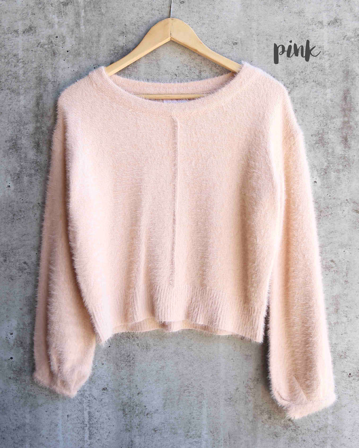 Fuzzy Cropped Sweater in More Colors