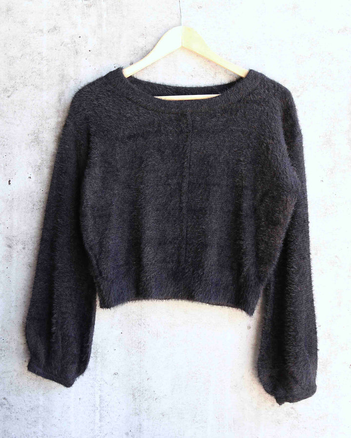 Fuzzy Cropped Sweater in More Colors