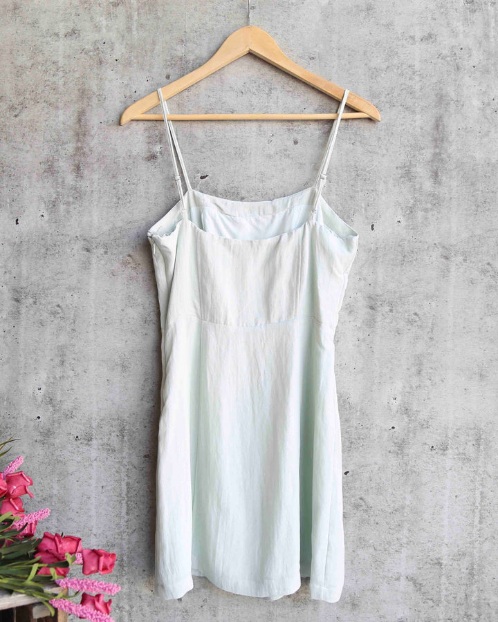 Final Sale - Cotton Candy LA - Julietta Button Down Woven Dress in Sage