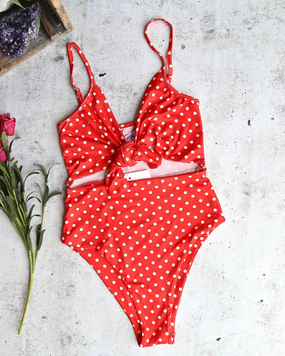 Final Sale - Reverse - Polka Dot One Piece Swim in Red/White