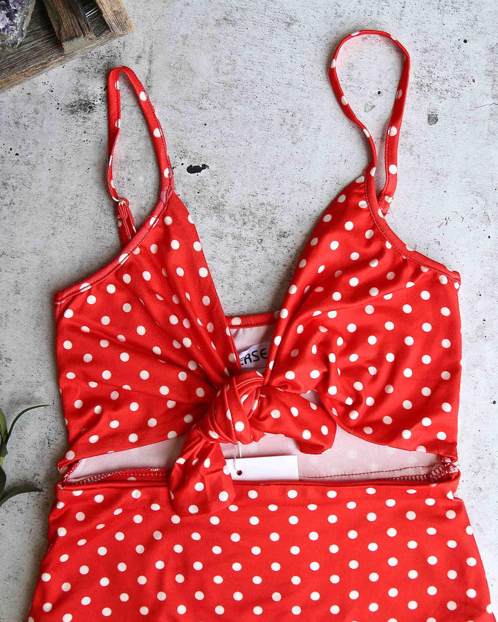 Final Sale - Reverse - Polka Dot One Piece Swim in Red/White