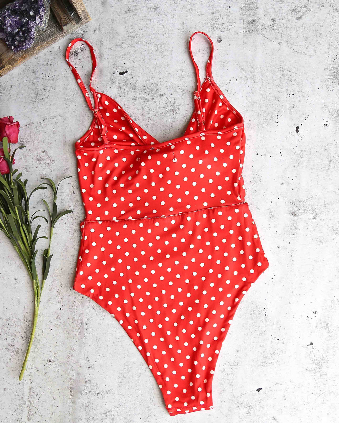 Final Sale - Reverse - Polka Dot One Piece Swim in Red/White