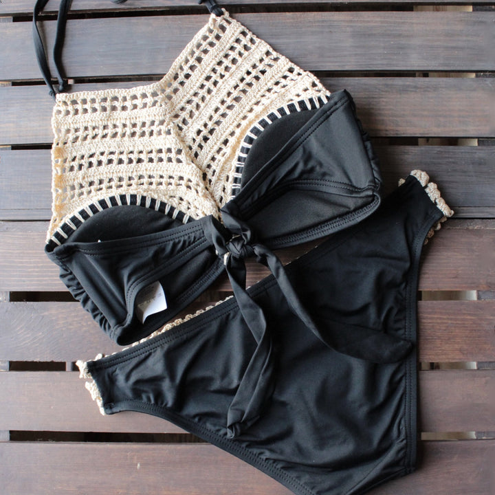 bikini lab - mix & match this is the remix crochet halter bralette (top only) - black - shophearts - 2