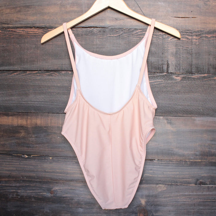 take a dip high-cut one piece swimsuit in blush - shophearts - 2