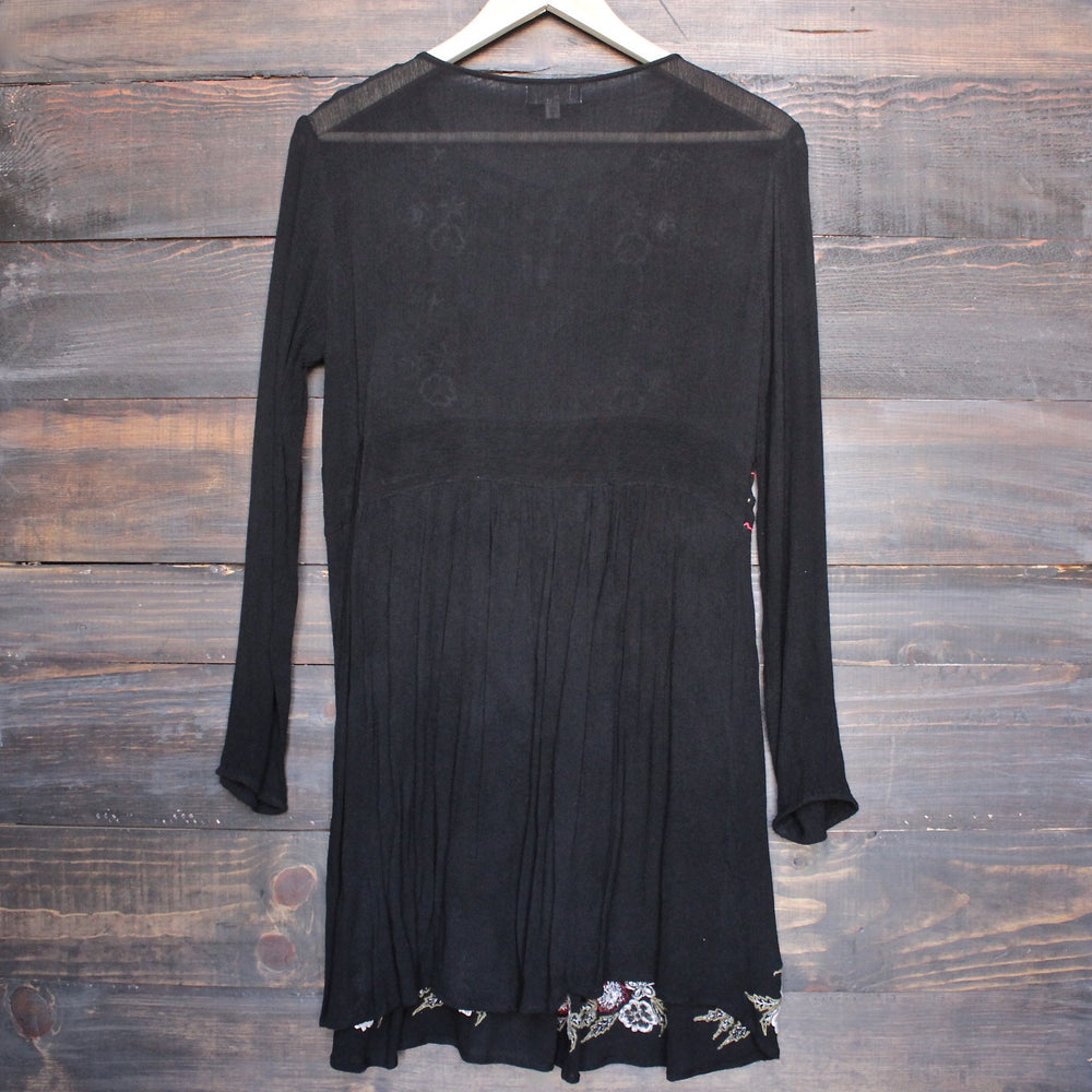 gauzy embroidered boho dress - black - shophearts - 2