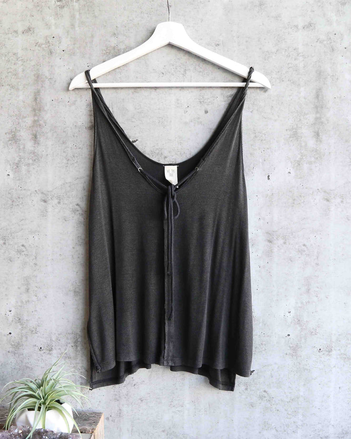 Free People - Scarlett Tank in Washed Black